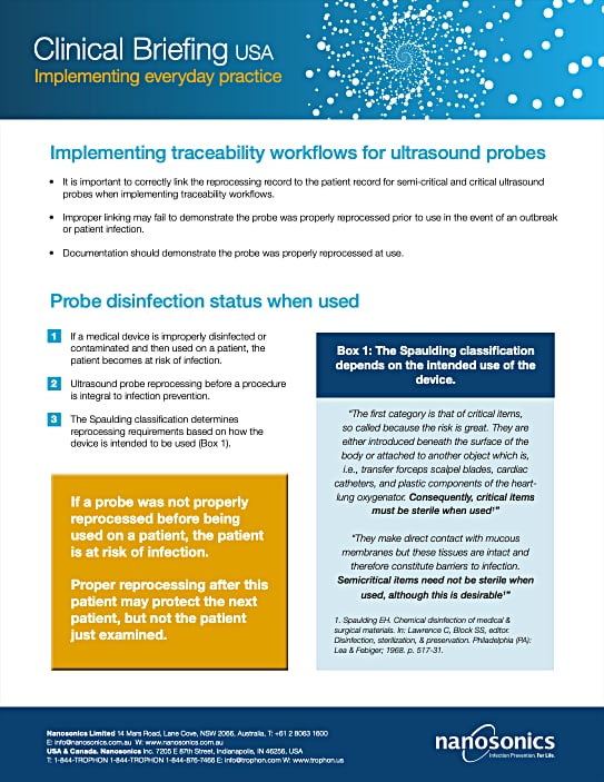 Implementing traceability workflows for ultrasound probes